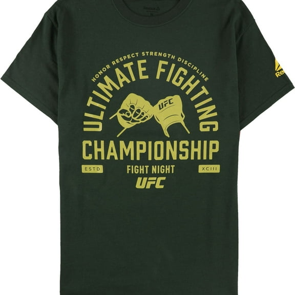 Reebok Mens Fight Night Hands Graphic T-Shirt, Green, Small