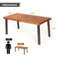 thumbnail image 2 of Topbuy Natural Outdoor Acacia Wood Table Patio Rectangular Dining Table w/ Umbrella Hole, 2 of 5