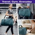 thumbnail image 6 of Fosmon 65L Large Duffle Bag for Travel , 24" Foldable Carry On Travel Bag With Shoe Compartment, Adjustable Shoulder Strap and Padded Handle for Gym Weekender Women and Men , Green, 6 of 6