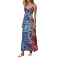 thumbnail image 5 of Roncen Women's Floral Summer Dress - V-Neck Sleeveless Spaghetti Strap Sundress with Printed Design, Casual Chic Strappy Tank Dress for Beach Parties or Daily Wear, 5 of 7