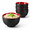 Black/Red, variant on Black/Red 34 Oz Ceramic Ramen Bowl Set of 4 for Pho Udon Noodle Soup