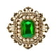 thumbnail image 1 of Broche de cristal victoriano Perfecl esmeraldas en apariencia de flor color verde, 1 of 8