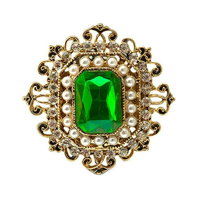 Broche de flores retro, accesorios de regalo Verde