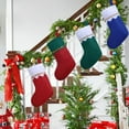 thumbnail image 5 of 12/24/36/60/120 Pack Felt Red Green Christmas Stockings, 15 Inches Personalized Christmas Stockings, White Cuff with Gold Trim DIY Christmas Stockings for Family Holiday Christmas Party Decorations, 5 of 7