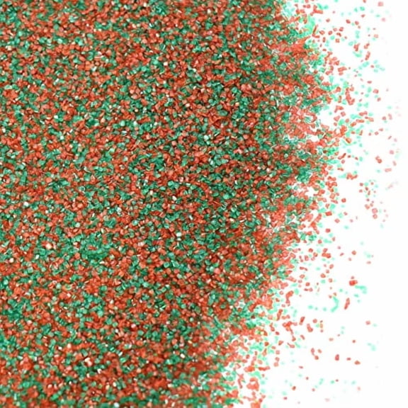 Red and Green Sanding Sugar - 4 oz Resealable Stand Up Candy Bag -Christmas Themed Sanding Sugar for Baking and Decorating - Topping for Desserts and Snacks