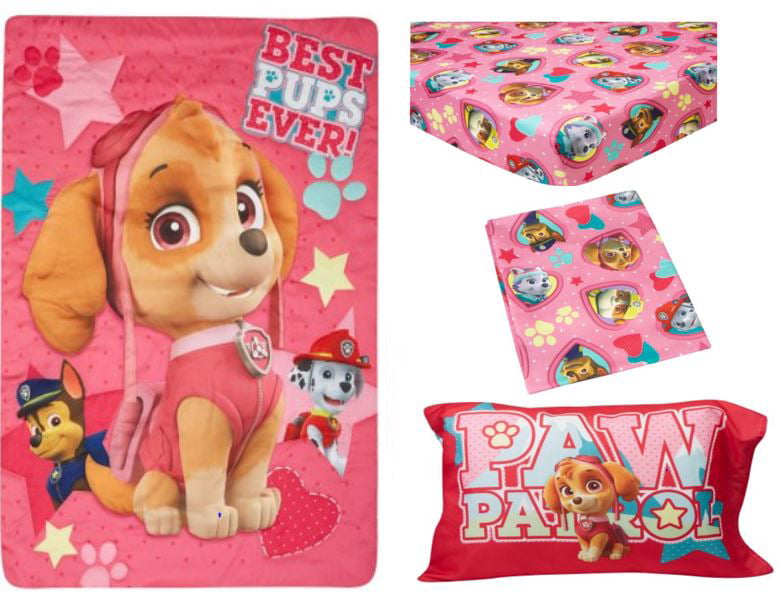 Paw Patrol Skye 4-Piece Toddler Bedding Set Pup Power Reversible Bedspread 
