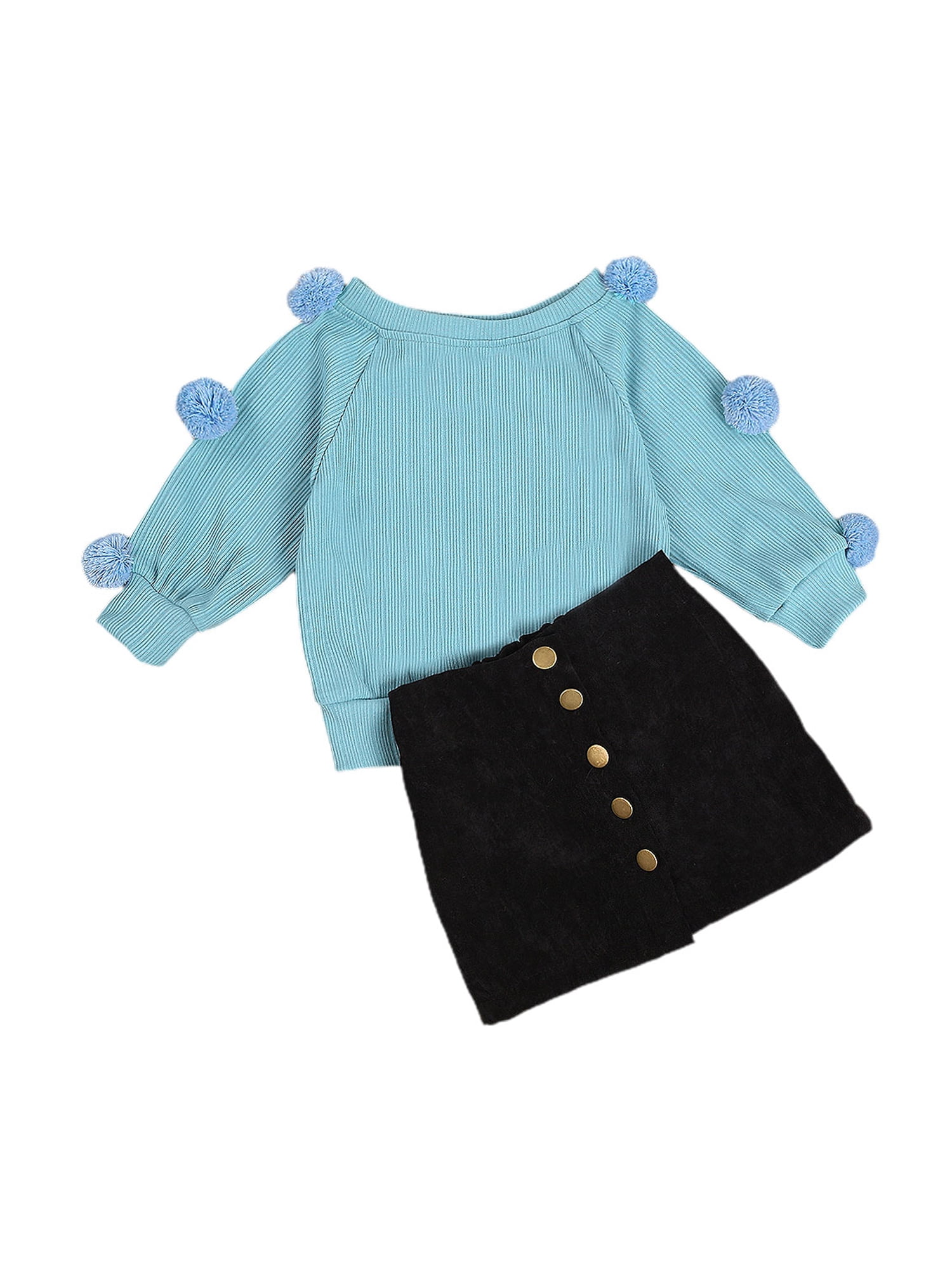 Skirt Dress Outfits Sets Details about   Baby Kids Girls Cute Printed Long Sleeve T-shirt Tops 
