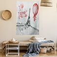 thumbnail image 2 of Eiffel Tower Decor Wall Hanging Tapestry, I Love Paris Romance Hot Air Balloon with Hearts Doodle Style Print Image, Bedroom Living Room Dorm Accessories, 40 X 60 Inches, by Ambesonne, 2 of 5