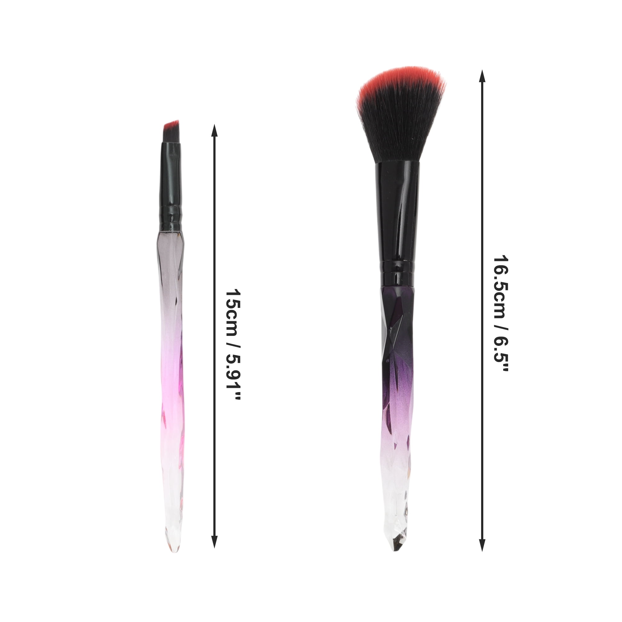 Unique Bargains 5 Pcs Durable Crystal Makeup Brush Set for Bathroom Black, Red