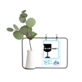 thumbnail image 1 of Black with its cup Transparent Glass Hanging Vases Decoration Bottle, 1 of 2