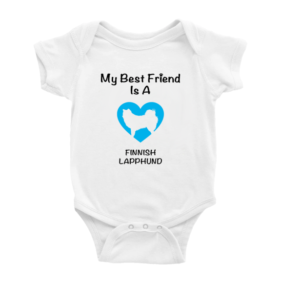 My Best Friend is A Finnish Lapphund Dog Funny Baby Romper Infant Clothes