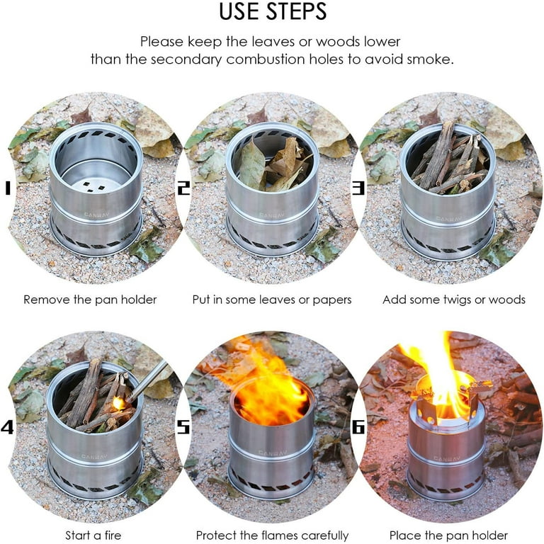 DOALBUN Outdoor Tent Camping Stove, Portable Wood Burning Stove for Tent,  Heating Burner Stove for Camping, Ice-fishing, Cookout, Hiking, Travel,  Includes Pipe Tent Stove+Tent Stove Jack