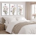 thumbnail image 3 of UZXTFQU Arte de pared de 3 piezas con lienzo de flores silvestres en acuarela, 3 of 6