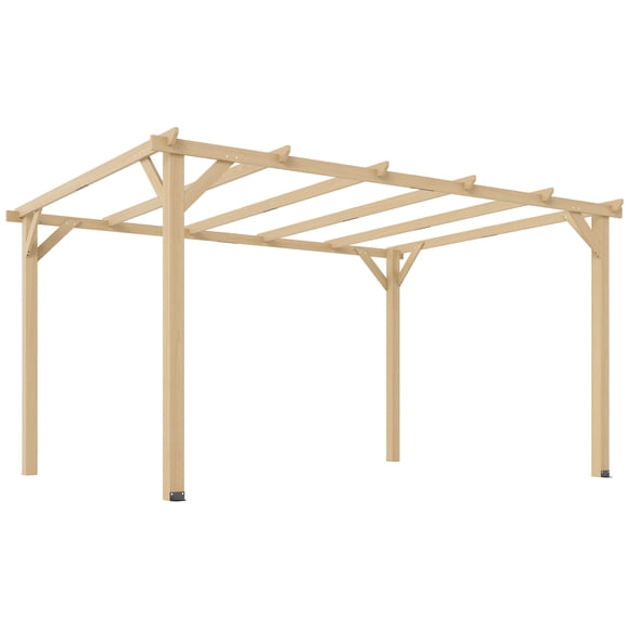 Outsunny 10' x 13' Wooden Pergola, Outdoor Pergola Gazebo, Nature Wood