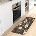 thumbnail image 4 of Beige Flowers on Black Background Bathroom Runner Rug Absorbent Non Slip Bath Mat for Living Room Kitchen 39" x 20", 4 of 8