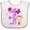 White and Pink, variant on Inktastic First Birthday with Cute Puppy and Butterflies Boys or Girls Baby Bib