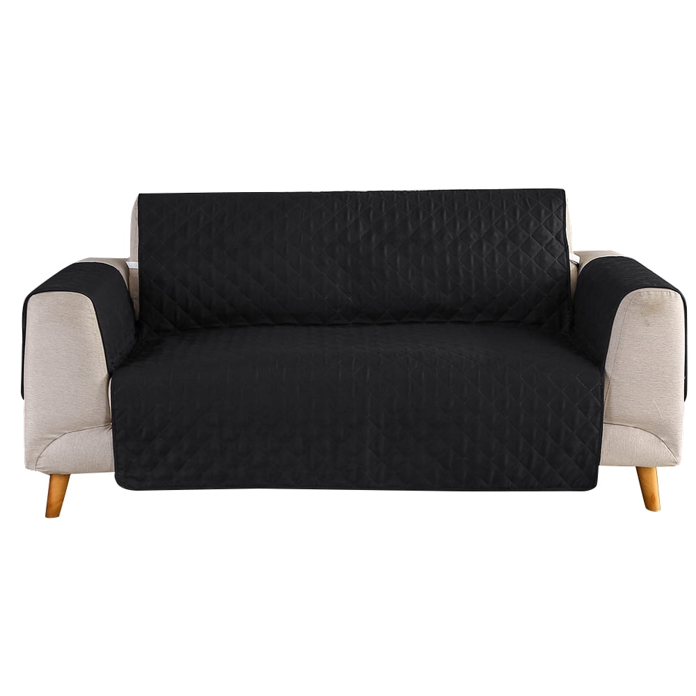 ANMINY Couch Cover Loveseat Waterproof Sofa Cover Black Non-slip Slipcover Pet Furniture Cover