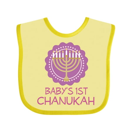

Inktastic Baby s 1st Chanukah Girls Baby Bib