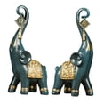 thumbnail image 2 of Estatua de elefante de la buena suerte con trompa, decoración decorativa Azul, 2 of 9