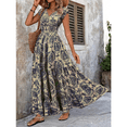 thumbnail image 2 of EASYBRA Women Retro Floral Print V Neck Short Sleeve Maxi Dress Elegant Casual A Line Summer Dress, 2 of 6