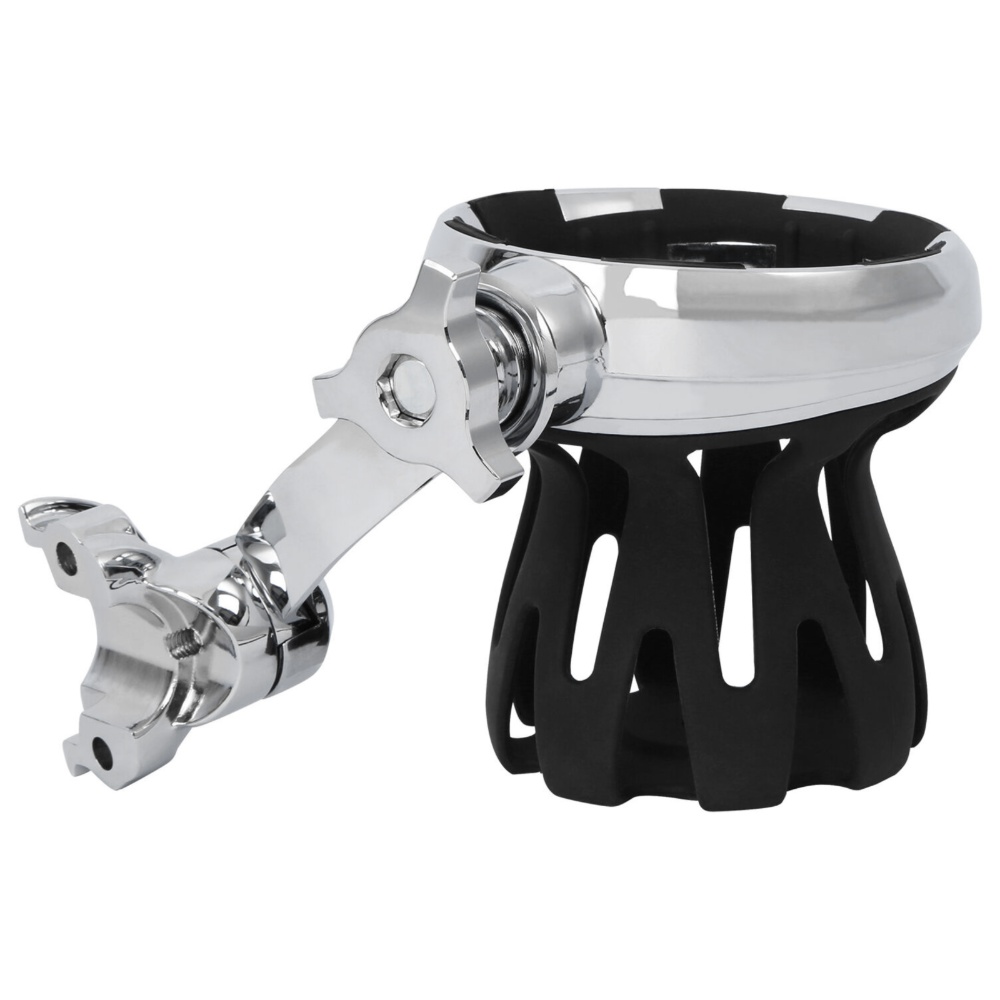 Chrome 1" Handlebar Bar Mount Drink Cup Holder For HarleyDavidson Road