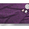 thumbnail image 2 of Soimoi Purple Cotton Duck Fabric Leaves & Rose Floral Printed Craft Fabric by the Yard 42 Inch Wide, 2 of 3