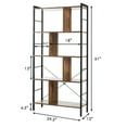 thumbnail image 2 of Gymax 4-Tier Bookcase Industrial Bookshelf Floor Standing Storage Rack, 2 of 10