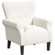 thumbnail image 1 of Upholstered Rolled Arm Wingback Living Room & Bedroom | Decorative Home Furniture Accent Chair Cream Solid Woven Freight Free My Lux Decor Round, 1 of 5