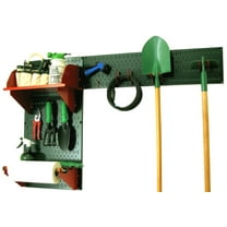 Wall Control Pegboard Garden Tool Board Organizer with Green Pegboard and Red Accessories