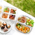 thumbnail image 2 of Stainless Steel Divided Tray Lunch Dinner Container Plate Tray Divided Cafeteria Tray, 2 of 8
