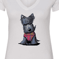 thumbnail image 4 of Inktastic Scottie Dog in Plaid Women's V-Neck T-Shirt, 4 of 5