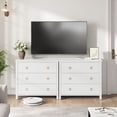 thumbnail image 7 of Chest of Dressers with 3 Drawers, Night Stand with Gold Handles, Large Clothes Storage Cabinet for Bedroom, Nursery, Living Room, Closet, White, 7 of 7