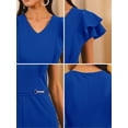 thumbnail image 5 of DARING DIVA Women's Formal Ruffled Sleeve Wide Legs Jumpsuits S Royal Blue, 5 of 5