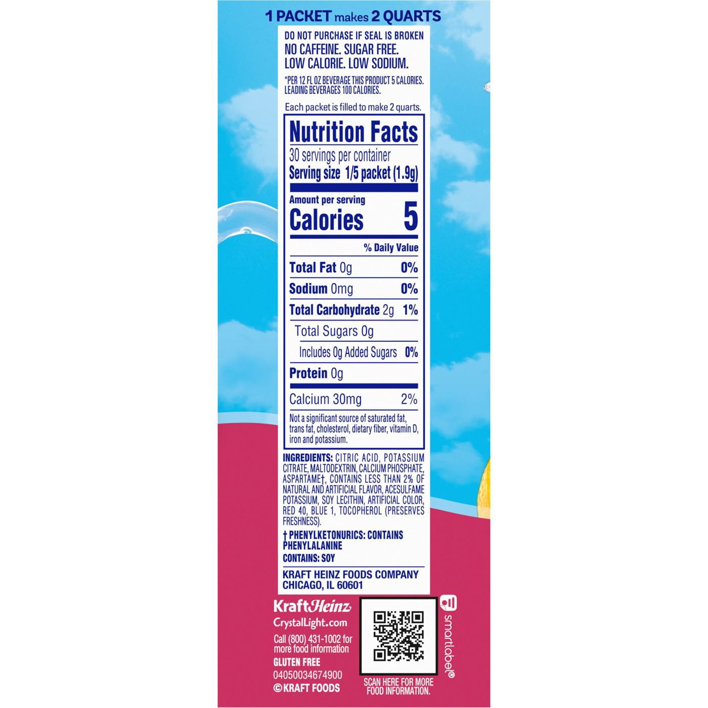 Crystal Light Raspberry Lemonade Drink Mix, 6 ct, 1.8 oz, Pack of 4