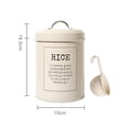thumbnail image 3 of s White Metal Flour & Rice Storage Tin 3L Container 15x19.2cm, 3 of 8