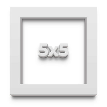 5x5 IN Shadow Box Frame White | 1 Inches Deep Real Wood Contemporary Shadowbox Display Frame | UV