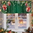 thumbnail image 5 of Winter Christmas Valances for Windows, 54 x 18in, Red Ball Ribbon Snowflake Pine Branch Rod Pocket Kitchen Valance Curtain Light Filtering Window Treatments for Living Room Bedroom, 1 Panel, 5 of 7