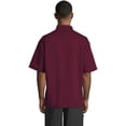thumbnail image 2 of Uncommon Threads 0415-0309 South Beach Chef Coat Short Sleeve in Burgundy - 5XLarge, 2 of 6