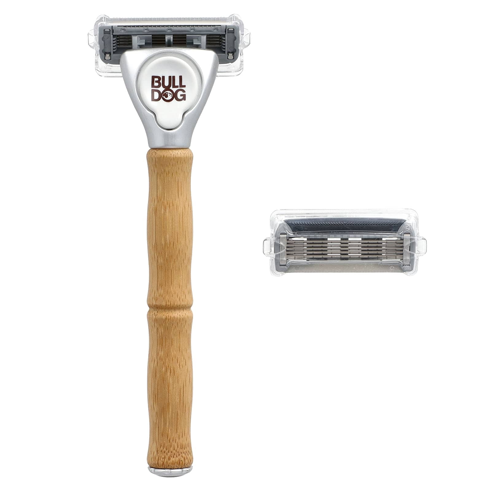 Bulldog Skincare For Men, Original Bamboo Razor, 1 Razor, 2 Cartridges Pack of 3
