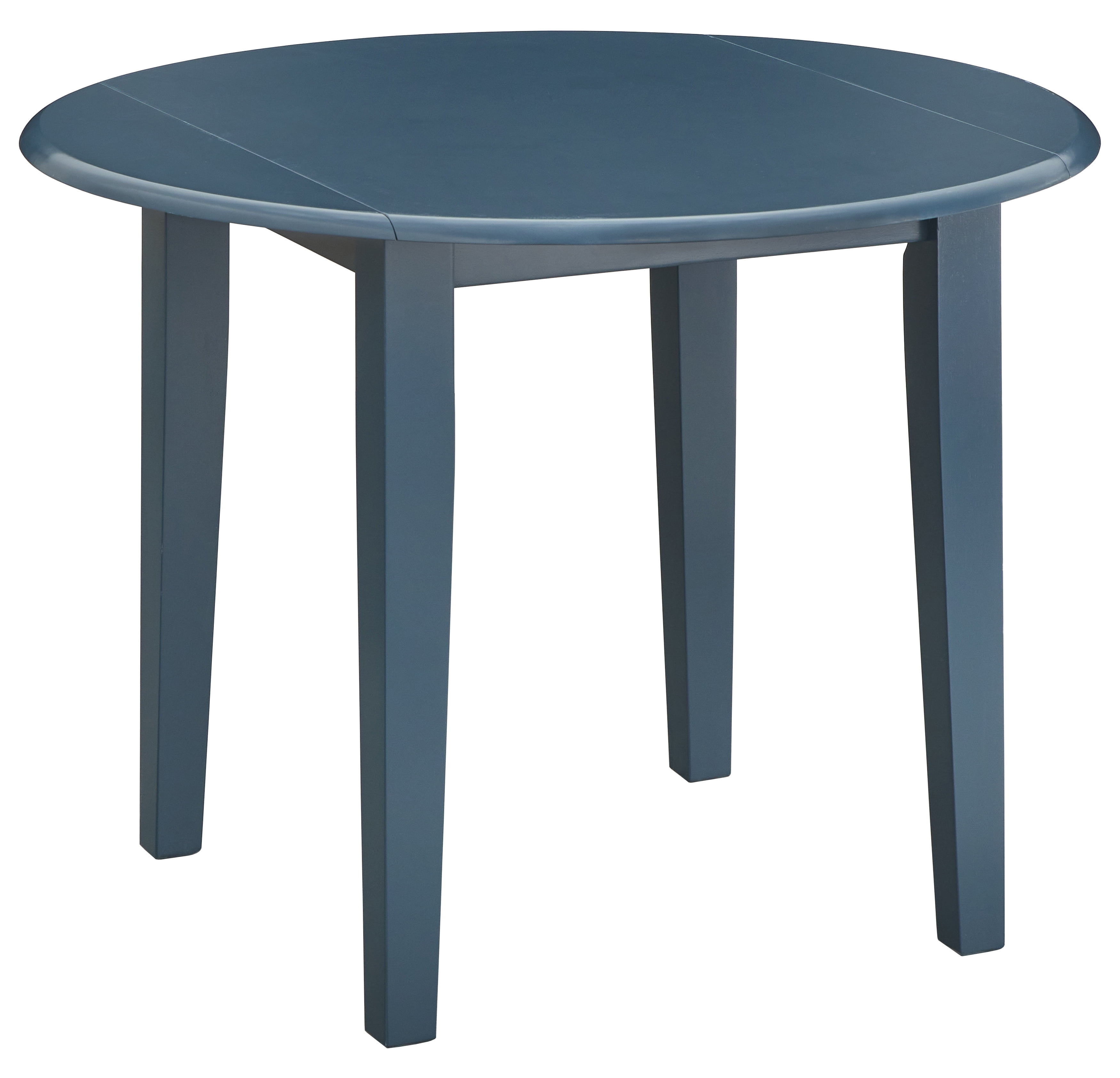 TMS Chadwick 40” Round Solid Wood Drop Leaf Dining Table, Midnight Blue
