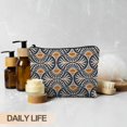 thumbnail image 4 of Bolsa de maquillaje RYYCDOI Boho Sunset Leaf Linen con forro impermeable, 4 of 6