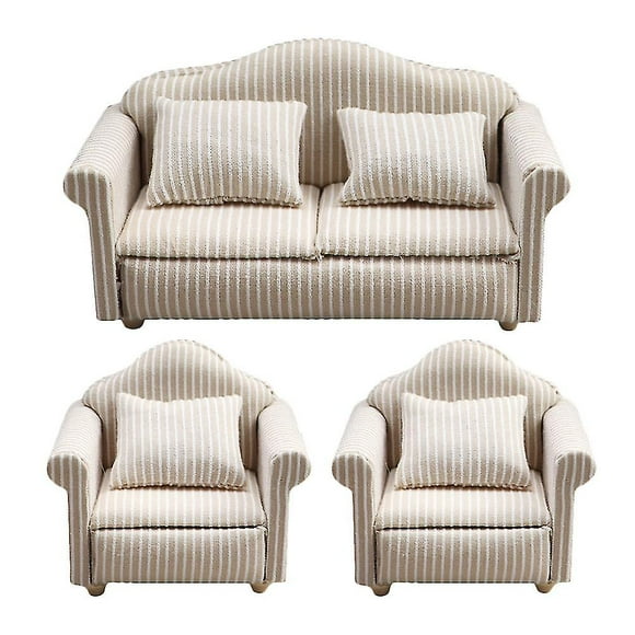 3 Pcs Couch Sofa Miniature Couch Model Dolls House Furniture Couch Miniature Sofa Model Miniature Sofa Pillow