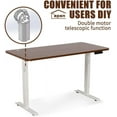 thumbnail image 5 of Electric Standing Desk, 55 x 28 Inches Height Adjustable Dual Motor Stand up Desk Workstation, Full Sit Stand Home Office Table, Whole-Piece Desk Board (White Frame/Brown Walnut Top), 5 of 7