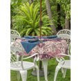 thumbnail image 4 of Outdoor Tablecloth with Umbrella Hole Zipper Bohemia Round Tablecloth 60" Waterproof Outside Table Cloth Retro Geometric Aztec Ethnic Tribal Print Pink Patio Table Cover Tablecloths for Picnic Party, 4 of 8