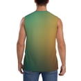 thumbnail image 4 of Fotbe Orange To Teal Gradient Men's Camiseta sin Mangas Estampada para Hombres, Playera Casual para Gimnasio, Entrenamiento, Playa-X-Large, 4 of 7