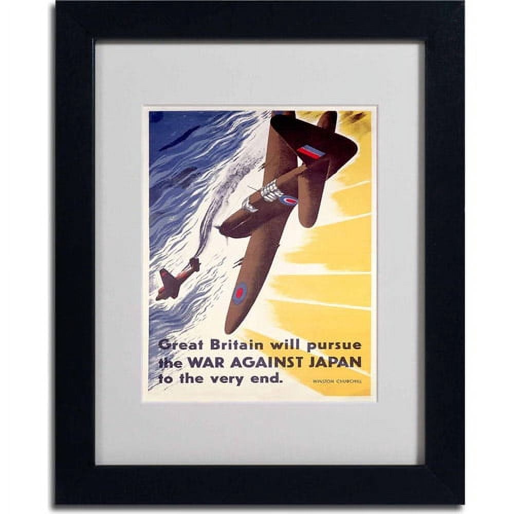 Trademark Fine Art "Britain Will Pursue War Against Japan" Canvas Art, Black Frame