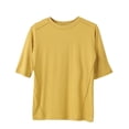 thumbnail image 1 of Timegard Haut d'Été pour Femmes Col Rond Manches Courtes T-Shirts Confortables Doux Décontractés Couleur Unie Haut d'Entraînement, 1 of 4