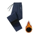 thumbnail image 3 of Annhoo Plus Size Mens Heated Thermal Pants Skiing Pants Thick Fleece Lined Casual Trousers Drawstring Zipper Pocket Pants, 3 of 7
