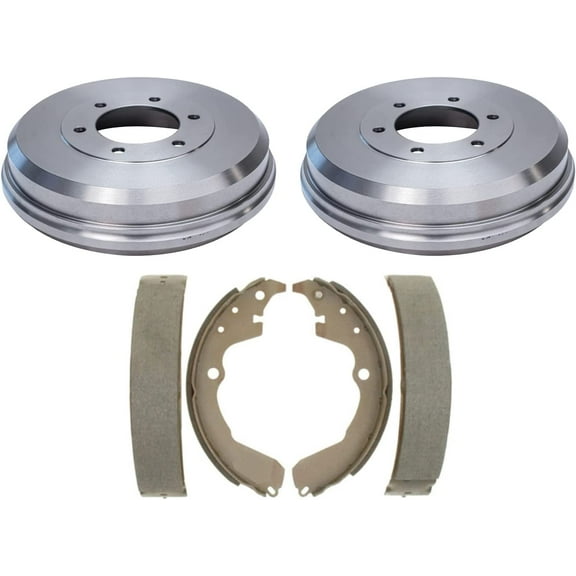 Detroit Axle - FWD Rear Brake Drums Semi-metallic Brake Shoes Kit Replacement for 2003 2004 2005 2006 2007 2008 Toyota Matrix Pontiac Vibe