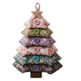 thumbnail image 2 of Layered Fabric Tree Ornament DIY Sewing Kit,DIY Quilted Christmas Tree Kit, Seasonal Patchwork Style, Handmade Craft With Buttons, Holiday Home Tabletop Decor, 2 of 6